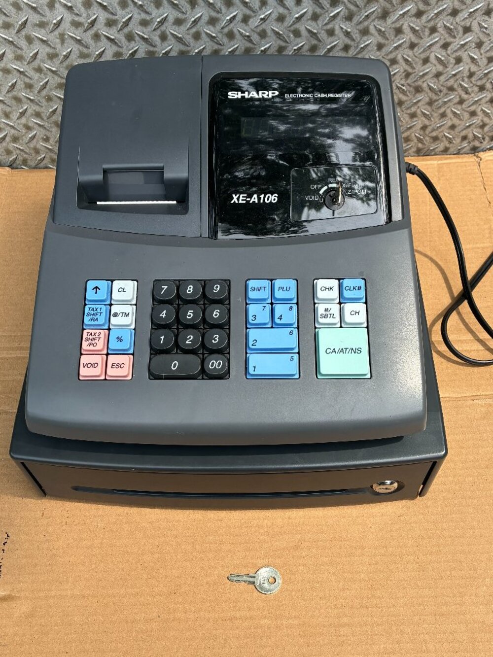 Sharp XE-A106 Electronic Cash Register POS System With Drawer & Mode Key WORKS